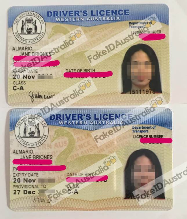 western australia fake id front